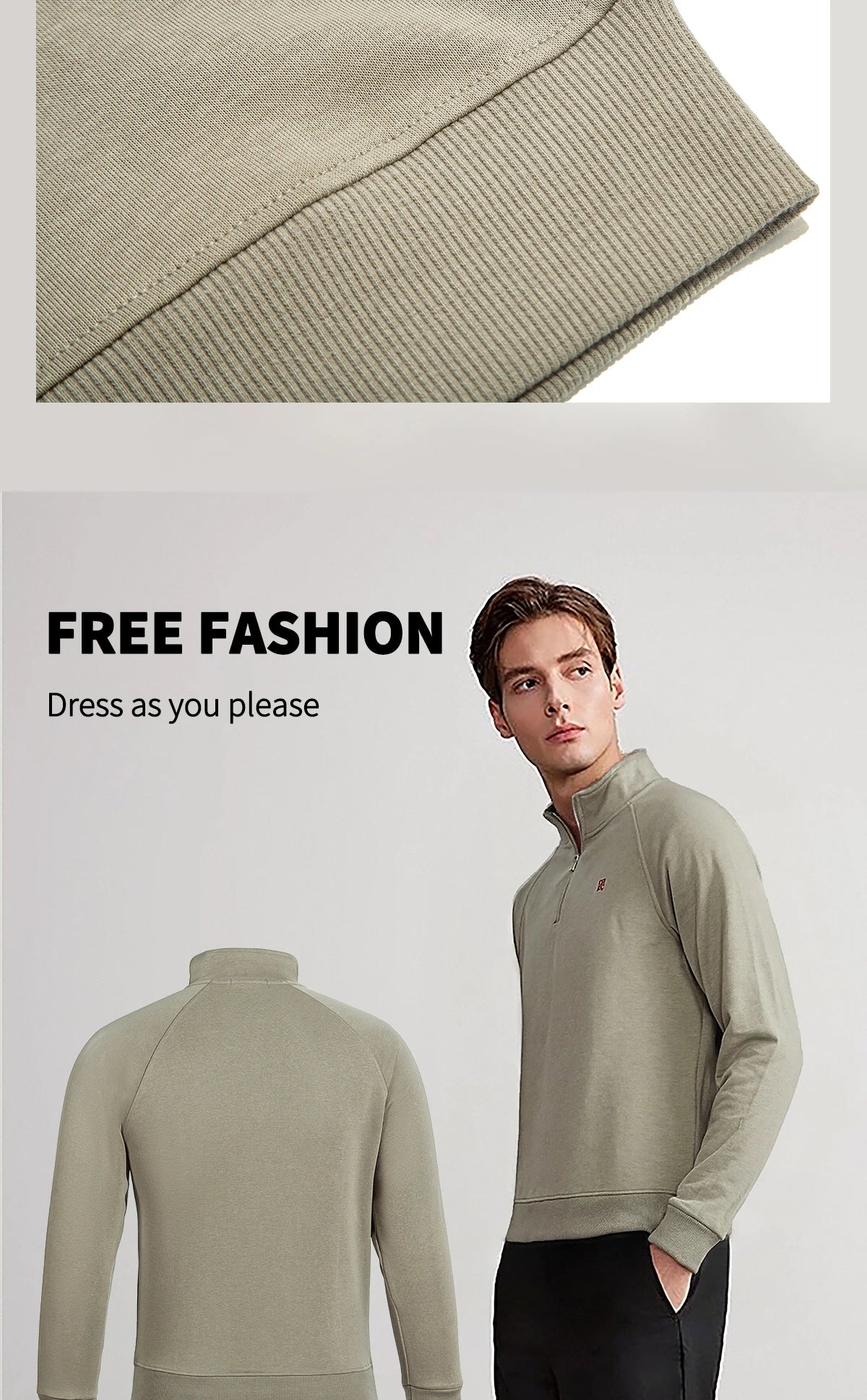 CHCH Men's Sweatshirt Autumn Fashion Long Sleeved Men's Sweatshirt Casual Half Zipper Design Classic Versatile Men's Pullover