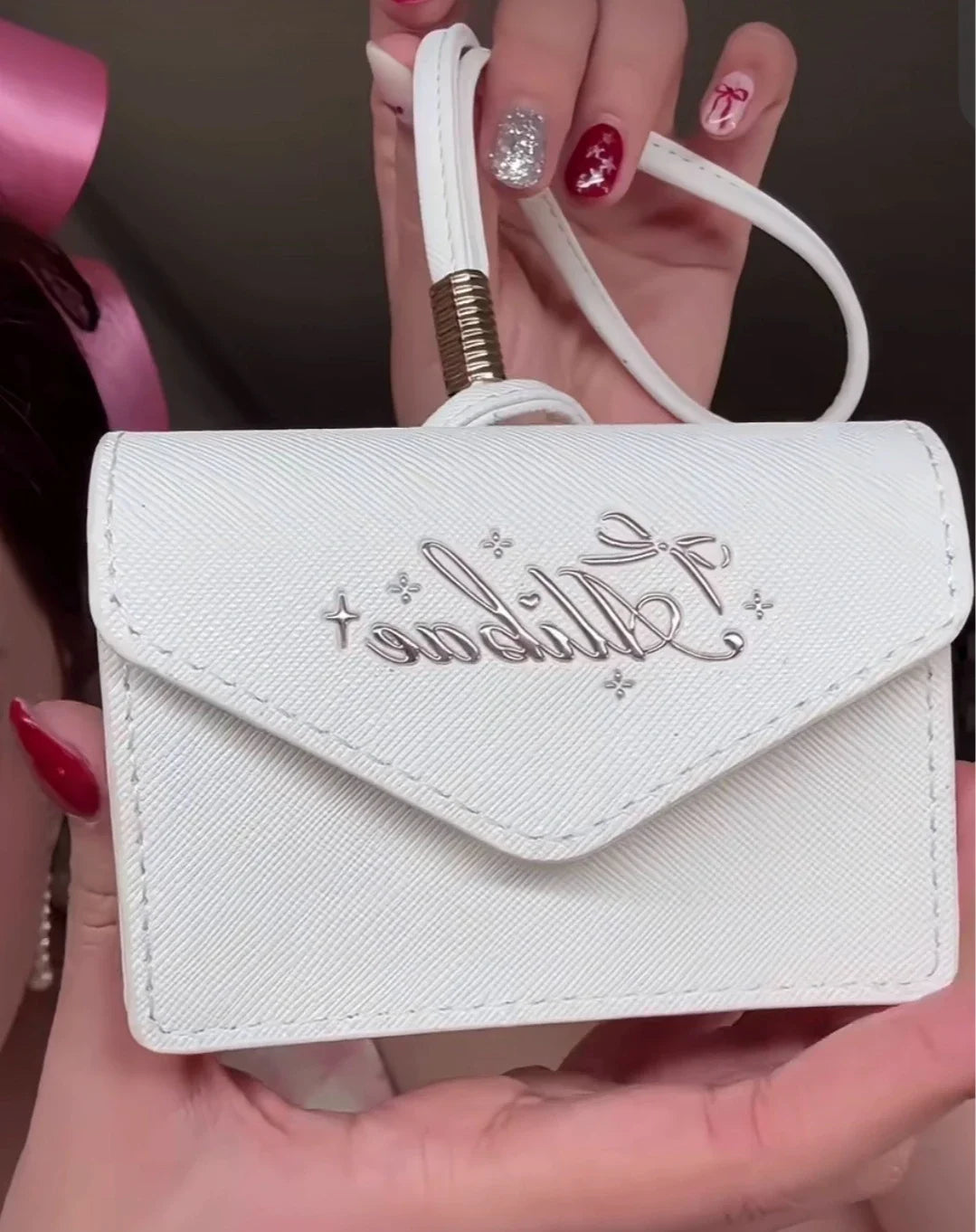 Flower Know Limited Surrounding 7th Anniversary Makeup Folding Hand Mirror Portable Makeup Storage Satchel  Bag