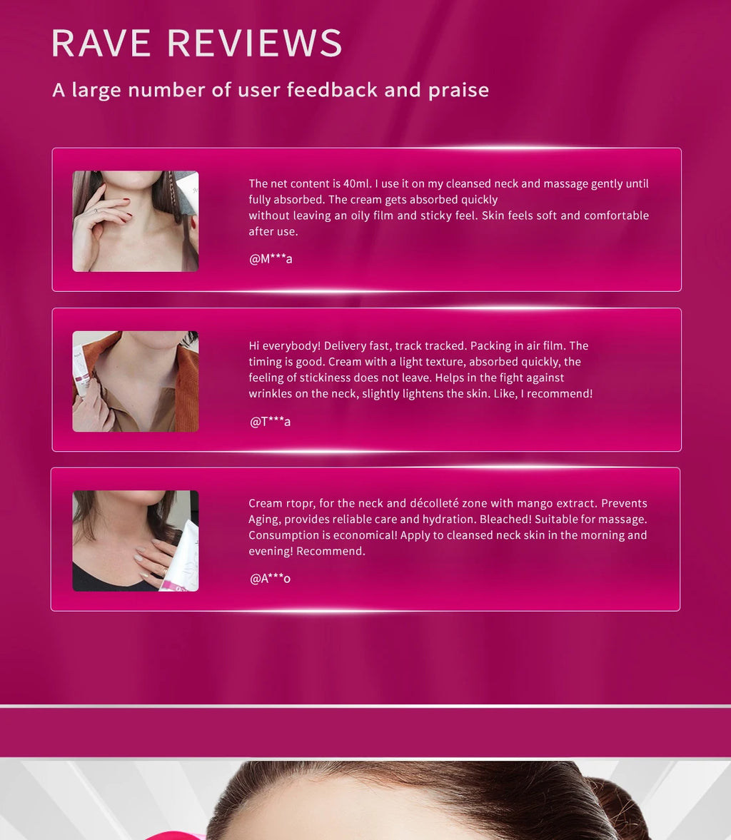 RtopR Neck Firming Wrinkle Remover Cream Rejuvenation Firming Skin Whitening Moisturizing Shape Beauty Neck Skin Care Products