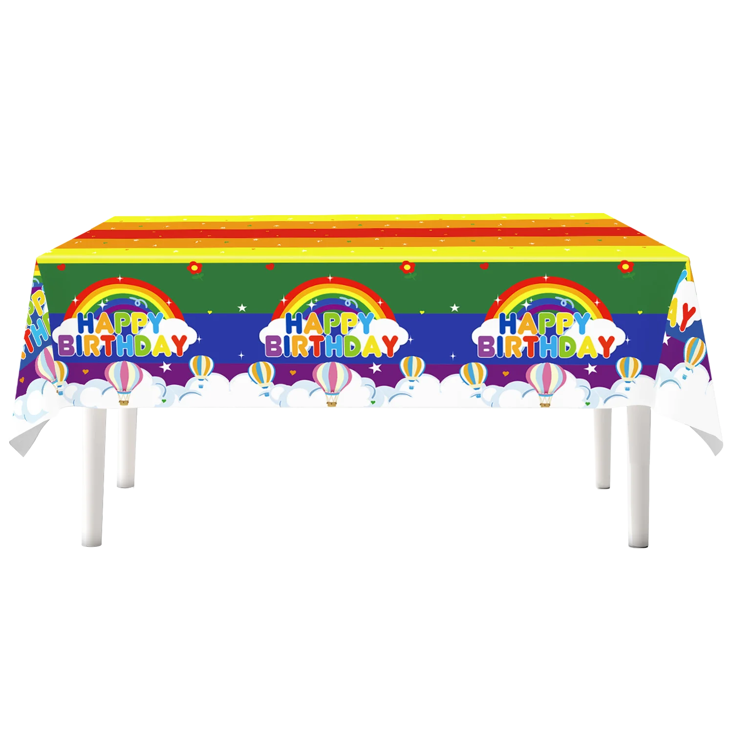 Rainbow Party Tableware Set Paper Plates Cups Napkins Tablecloth Banner Kids Boy Girl Happy Birthday Party Decoration Supplies