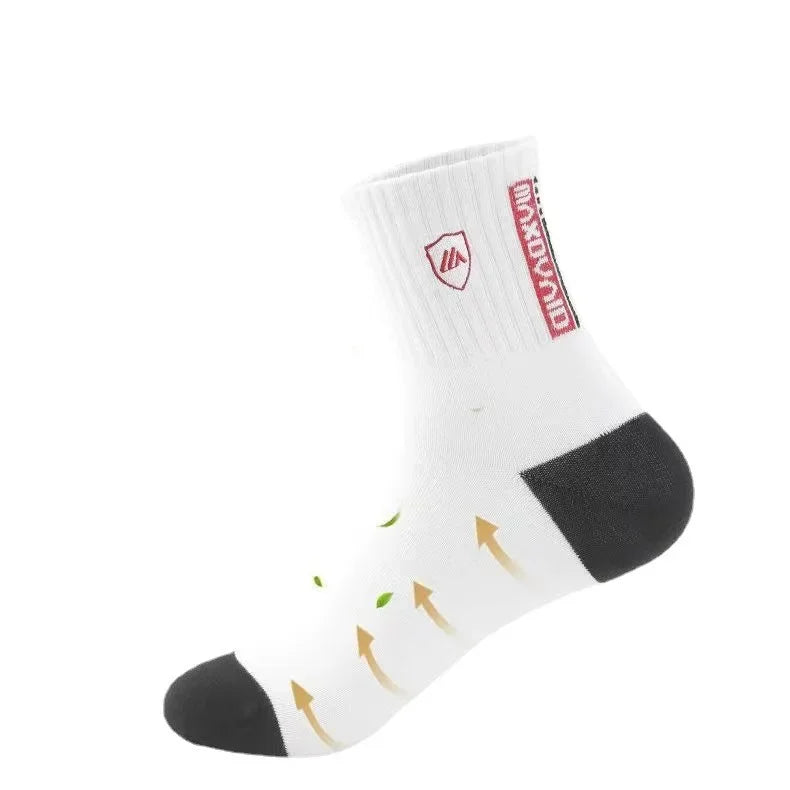 5 Pairs High Quality Business Men Socks Autumn Winter Breathable Athletic Men's Cotton Sports Socks 100% Cotton Thick Socks