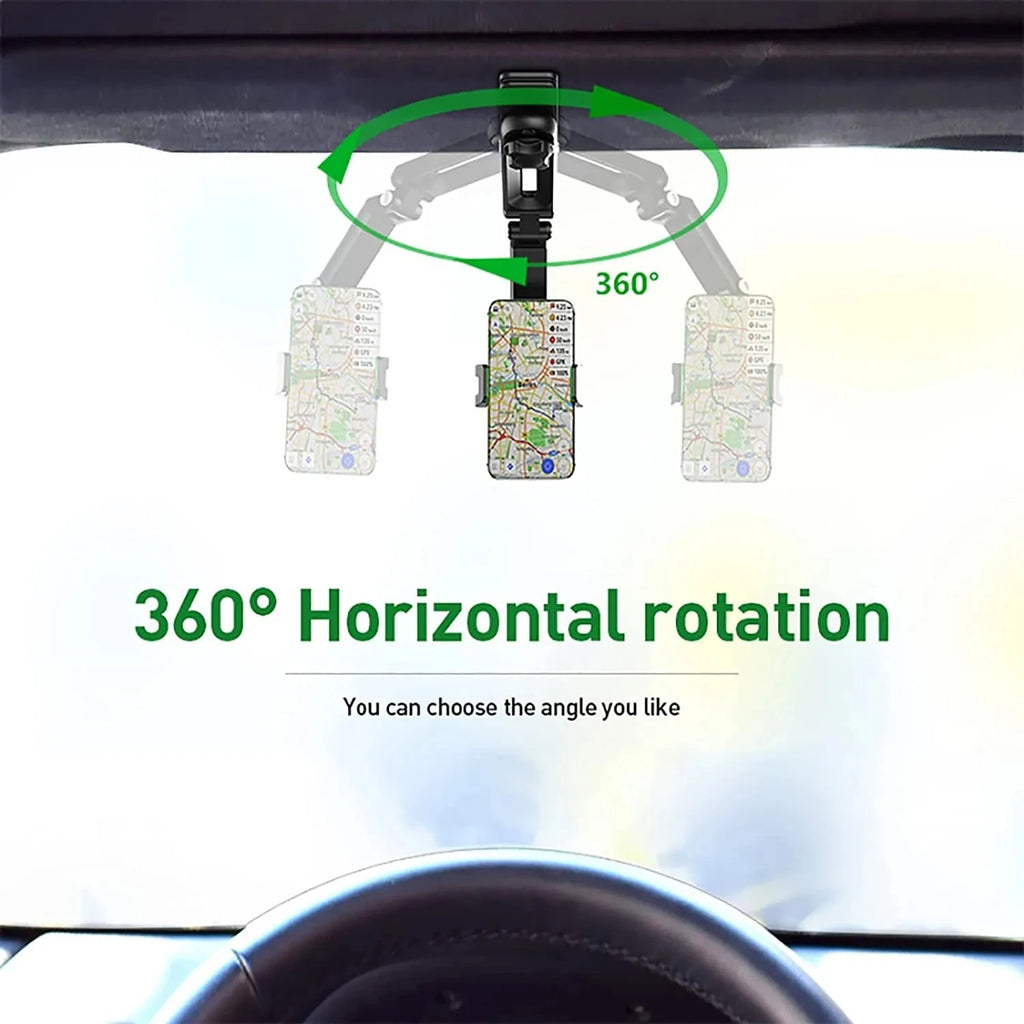 Sun Visor Phone Holder for Car Multifunctional 360° Rotating