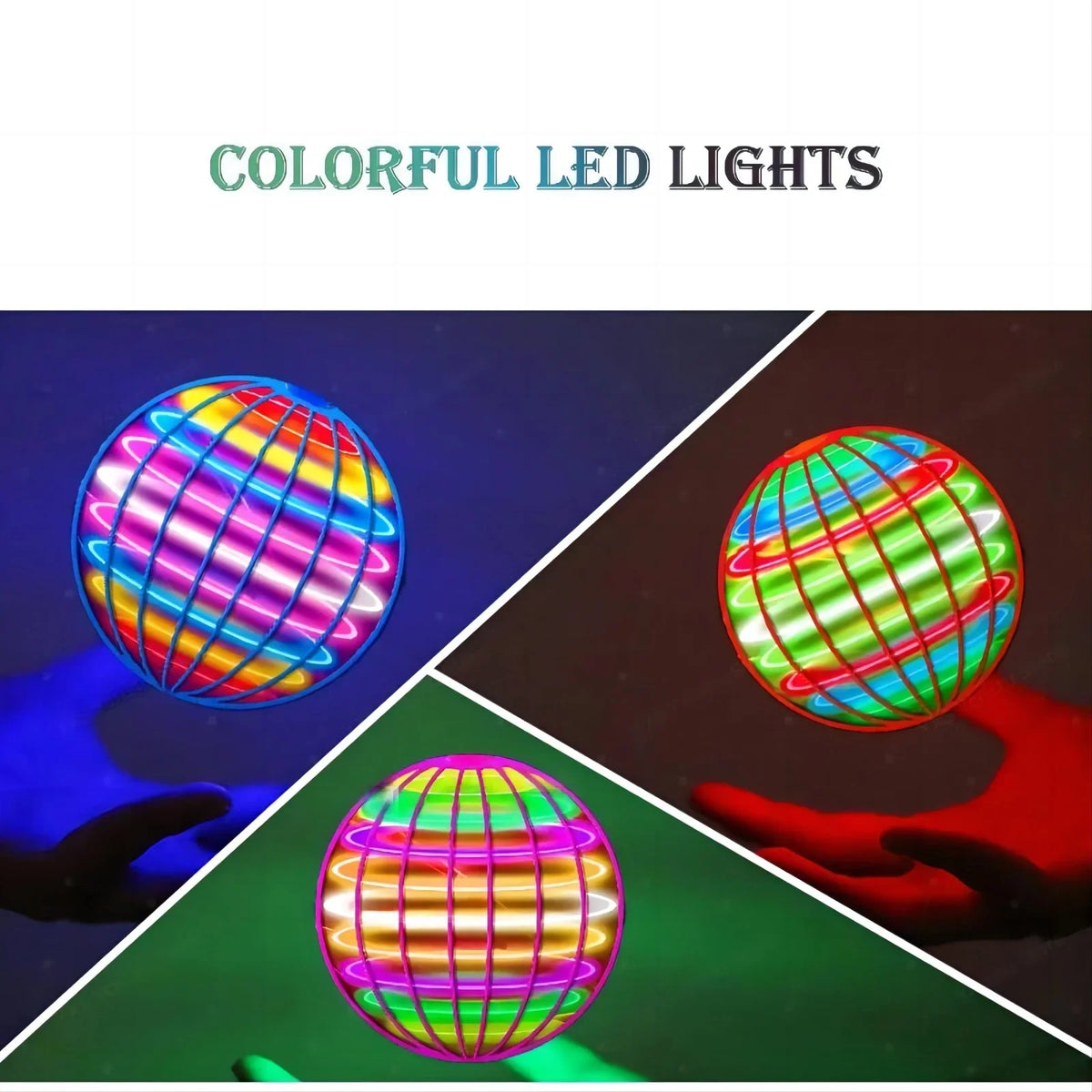 LED Light Up Flying Orb Boomerang Toys Magic Hover