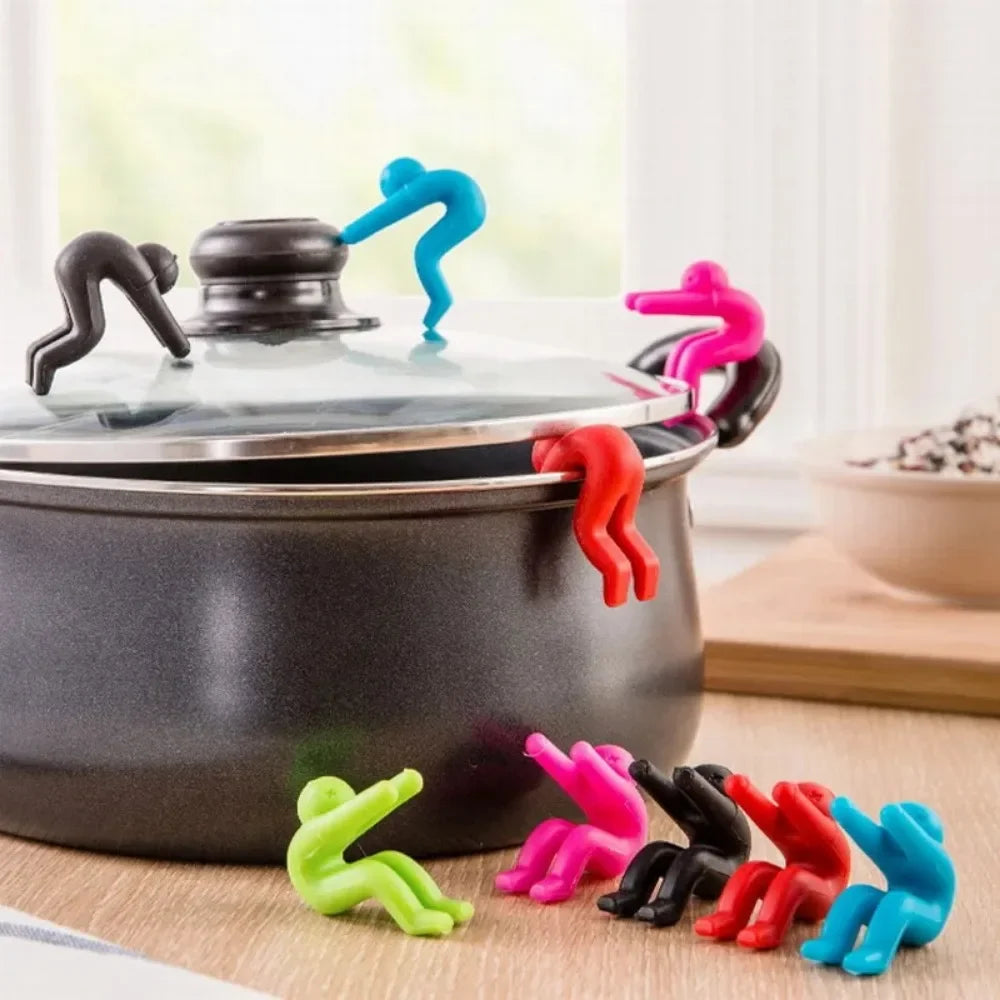 Silicone Support Pan Pot Lid Holder Anti-Overflow Pot Clip Kitchen Tools Stand Mobile Phone Chopstick Spoon Holder Stand Gadgets