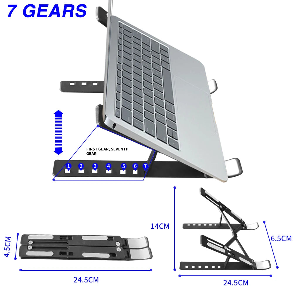 7 Levels Laptop Stand Portable Foldable ABS Tablet Computer for