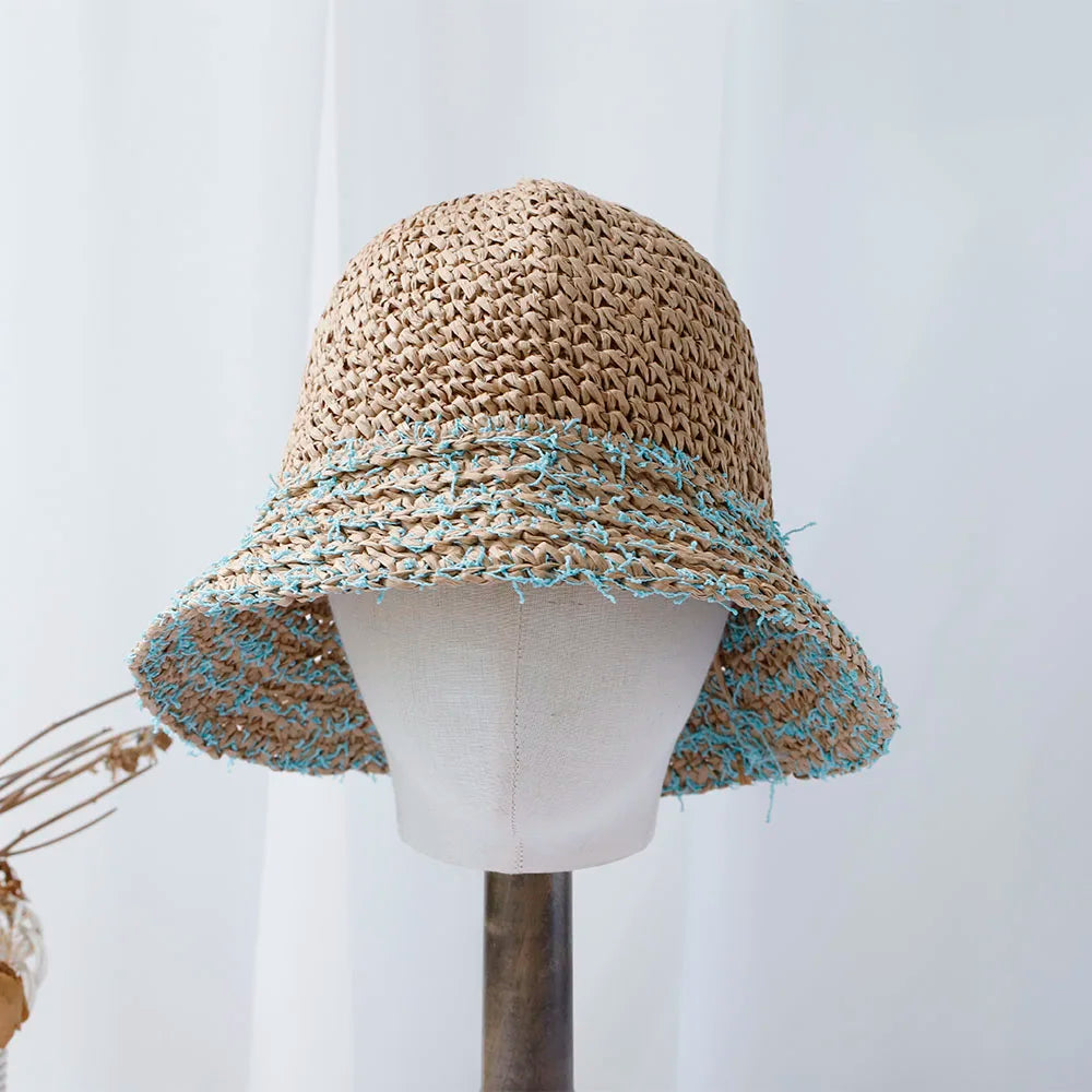 Y2K Beach Korean Straw Hat Summer Women Visor Bucket Hat Fisherman