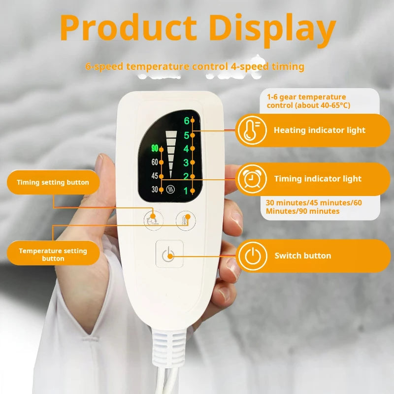 110V-240V Electric Heating Pad Blanket Timer Physiotherapy Heating Pad For Shoulder Neck Back Spine Leg Pain Relief Winter Warm