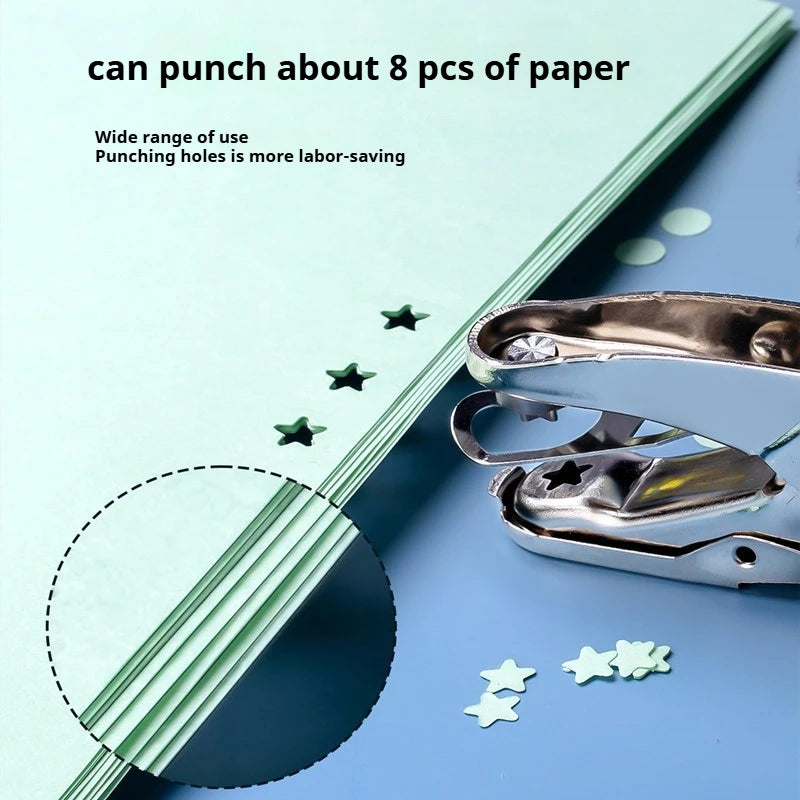 Handheld Single Hole Punch 8-Sheet Capacity