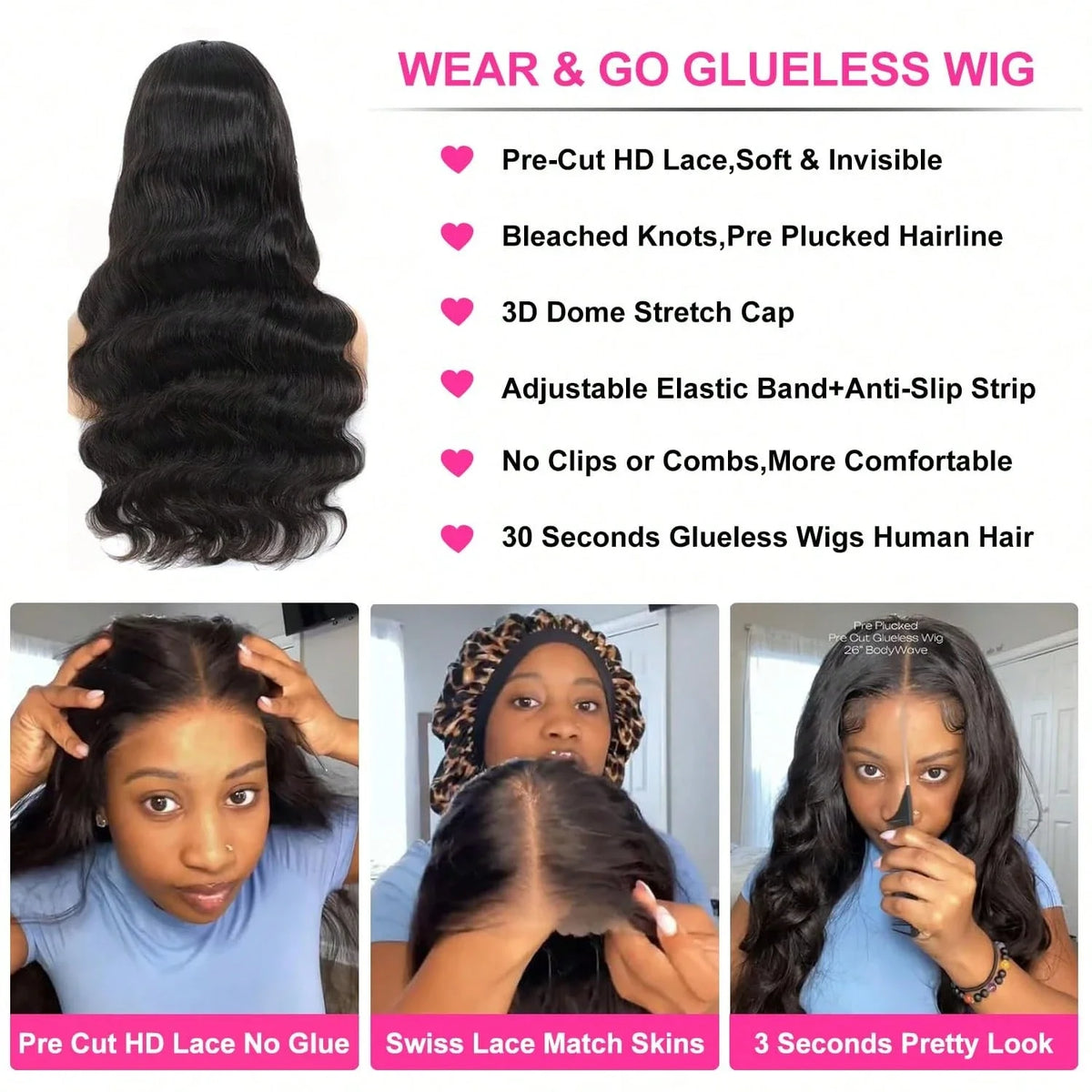 Long Body Wave Human Hair Lace Front Wig