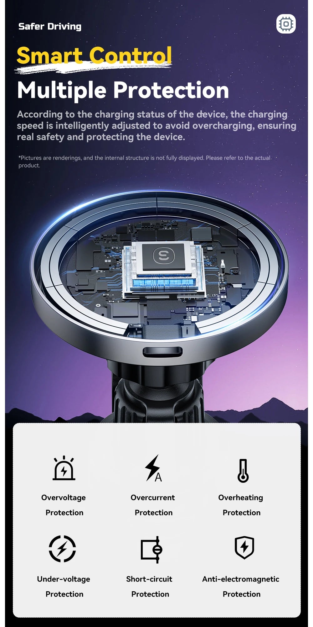 Essager 15W Car Charger Holder Adjustable 360 Degrees Fast Charging Magnetic Car Holder Wireless Charger For iPhone 16 15 14 Pro