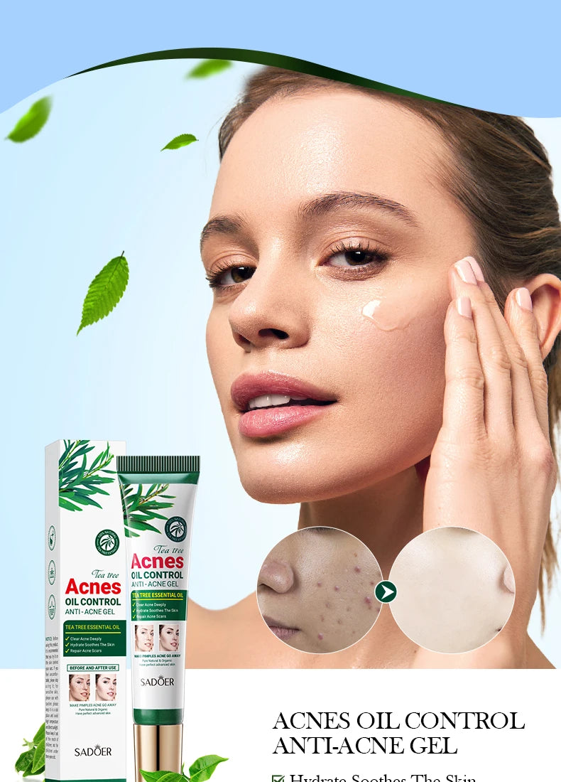 Tea Tree Acne Removing Cream Facial skincare Oil Control Face Gel Creams Hydrating Moisturizing Facial Cream Skin Care Set