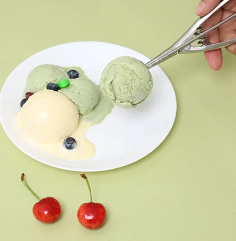 Stainless Steel Ice Cream Scoop Spring Handle Mash Potato Watermelon Ball Scoop Ice Cream Mold Home Kitchen Accessories Gadgets