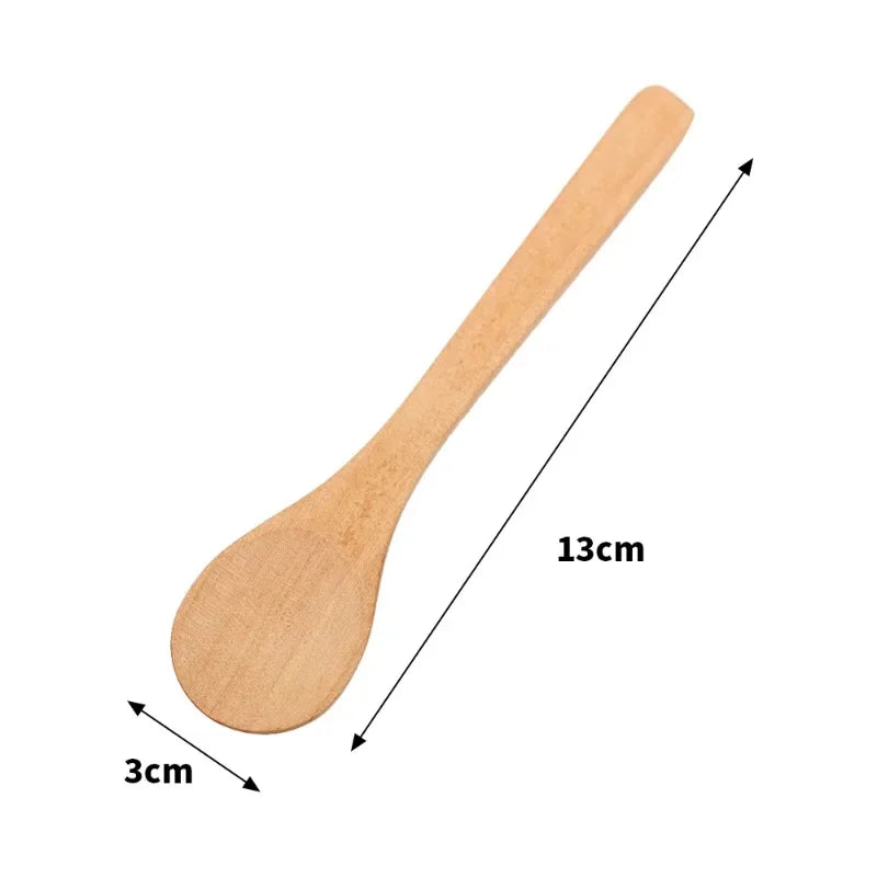 20/1Pcs Natural Wood Spoons Long Handle Soup Stirring Spoons Coffee Milk Teaspoon Scoops Home Kitchen Tableware Cooking Tools