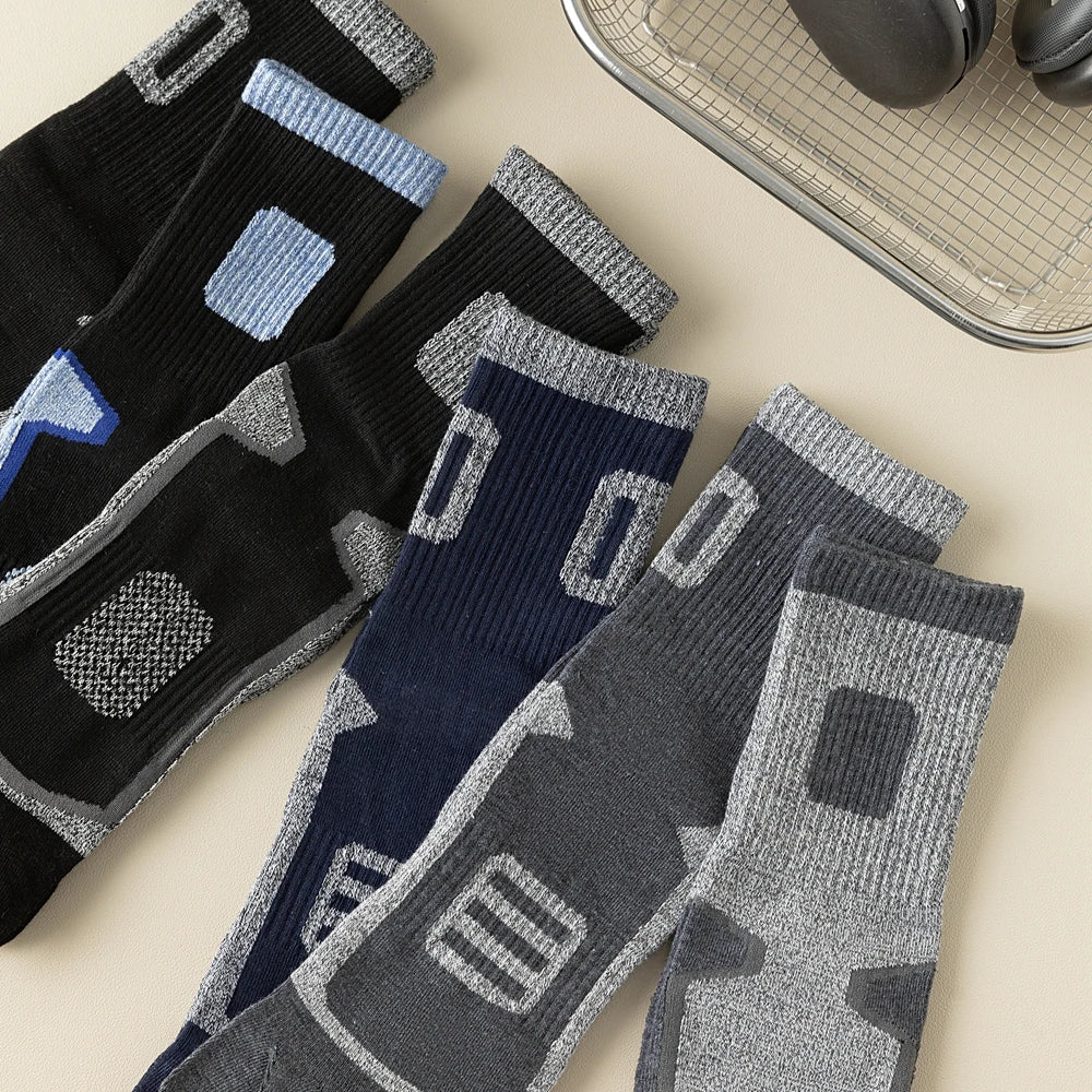 3 Pairs Fleece Toe Socks Men Autumn Winter Warm Five Finger Socks Man High Quality Cotton Sports Crew Socks Running