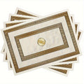 Gold Geometric Linen Placemats, Non-Slip