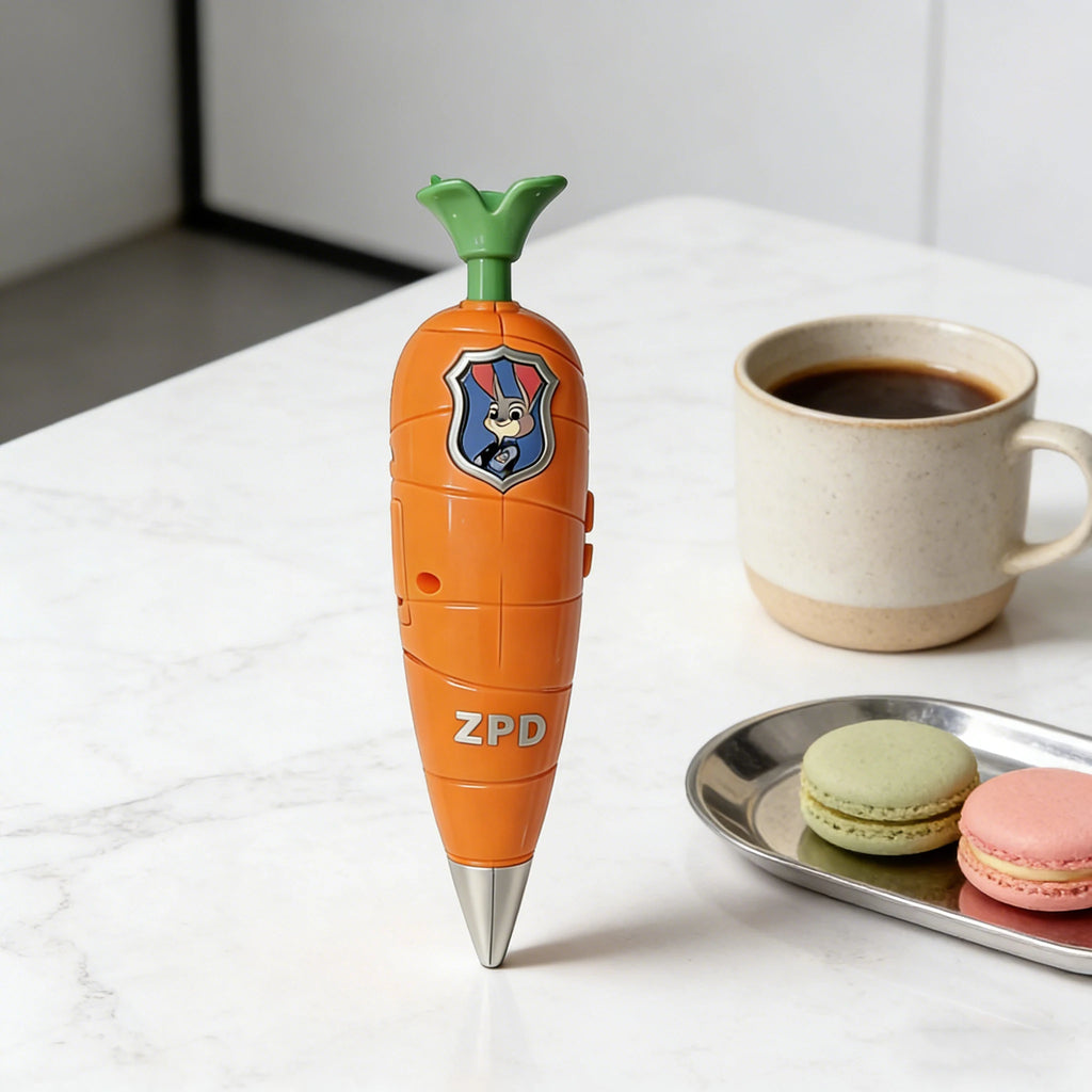 Zootopia 2 Carrot Recorder Pen | Judy & Nick Style for Kids | 60s Mini Recorder | 2-in-1 Gel Pen Stationery