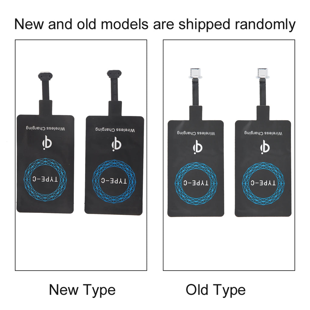 2PCS Type C  Wireless Charger Self Adhesive Sticker Charging Receiver for Mobile Phone