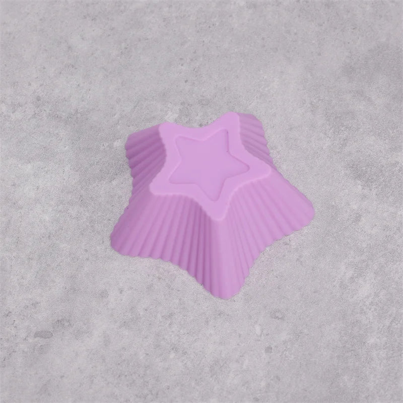 6 Pcs Silicone Cake Star Cupcake Cup Cake Tool Bakeware Baking Silicone Mold Cupcake And Muffin Cupcake For DIY Mini Cake Mould