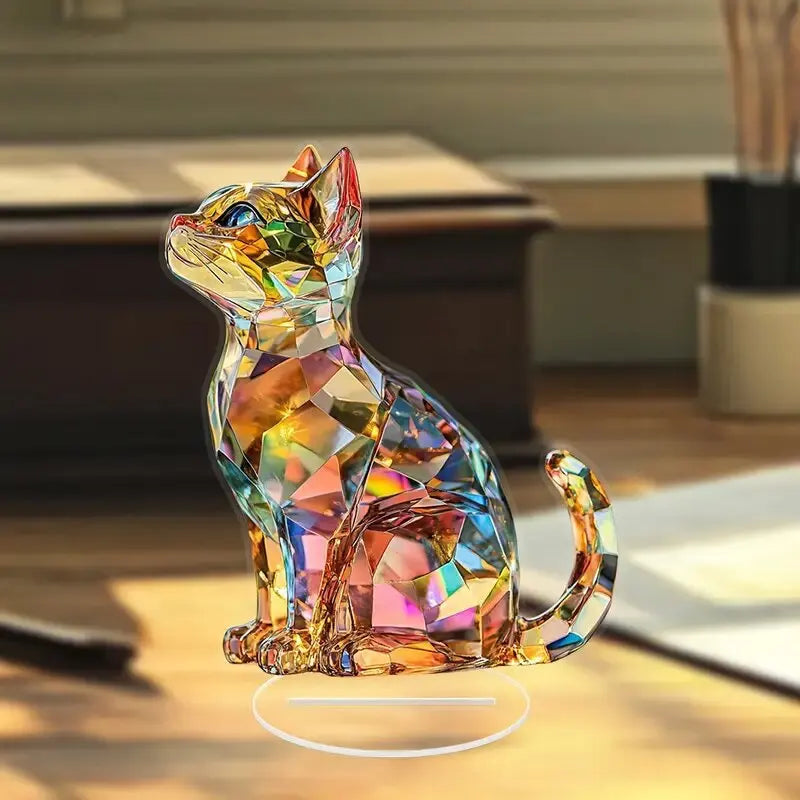 Artistic Crystal Cat Sculpture 1 Cute Home Desktop Decoration Ideal Gift for Family And Friends Suitable for Bedroom Decor