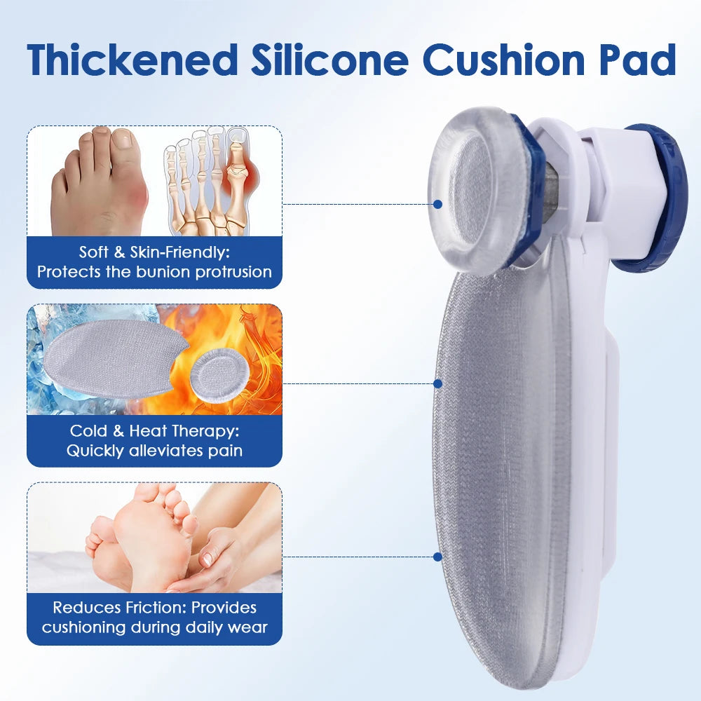 Toe Splint Bunion Corrector with Cooling Pad Adjustable Big Toe Valgus Correct Tool for Both Feet Straightening Orthopedic Thumb