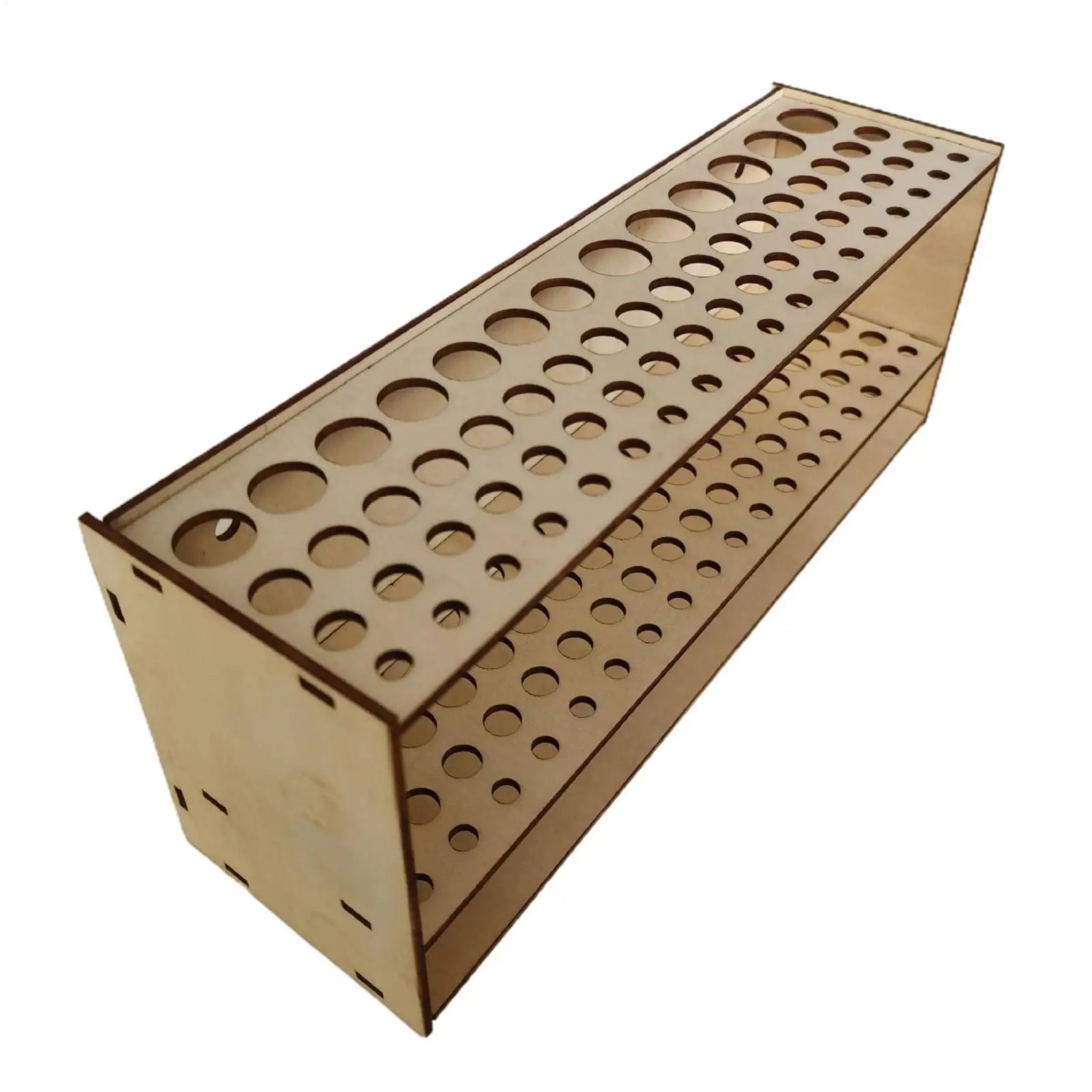67Holes Wall Mount Premium Wooden Brush Holder Artist Desk Organizer Pencil Paint Brushes Display Storage Box Paint Brush Holder