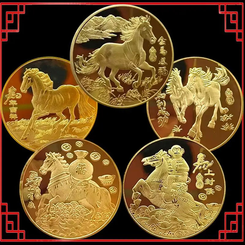1PC  Metal Collection 2026 New Year Souvenir 40mm Chinese Coins Lucky Animal Horse Collectible Coins