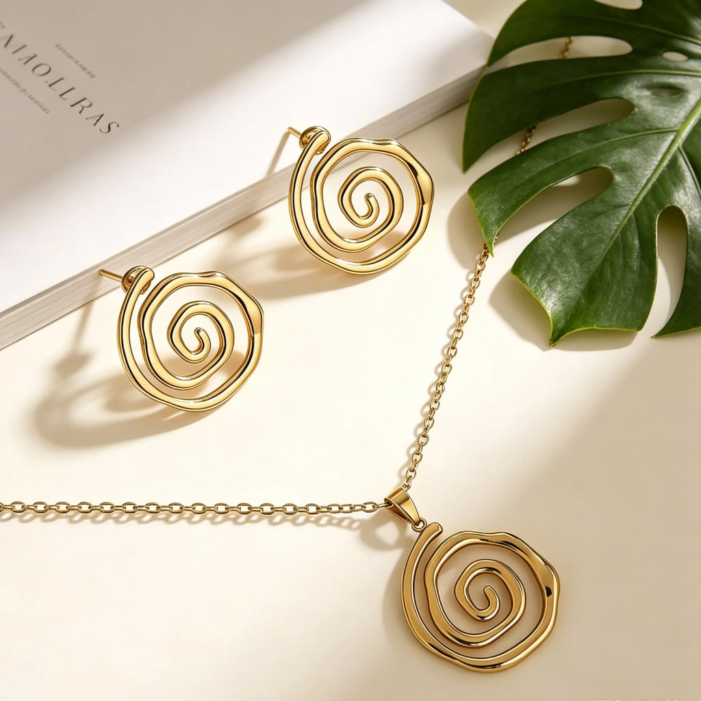 1Set Hollow Monstera Leaf 2Pcs Jewelry Set, Tropical Leaf Necklace Stud Earrings For Women Beach Vacation Wear