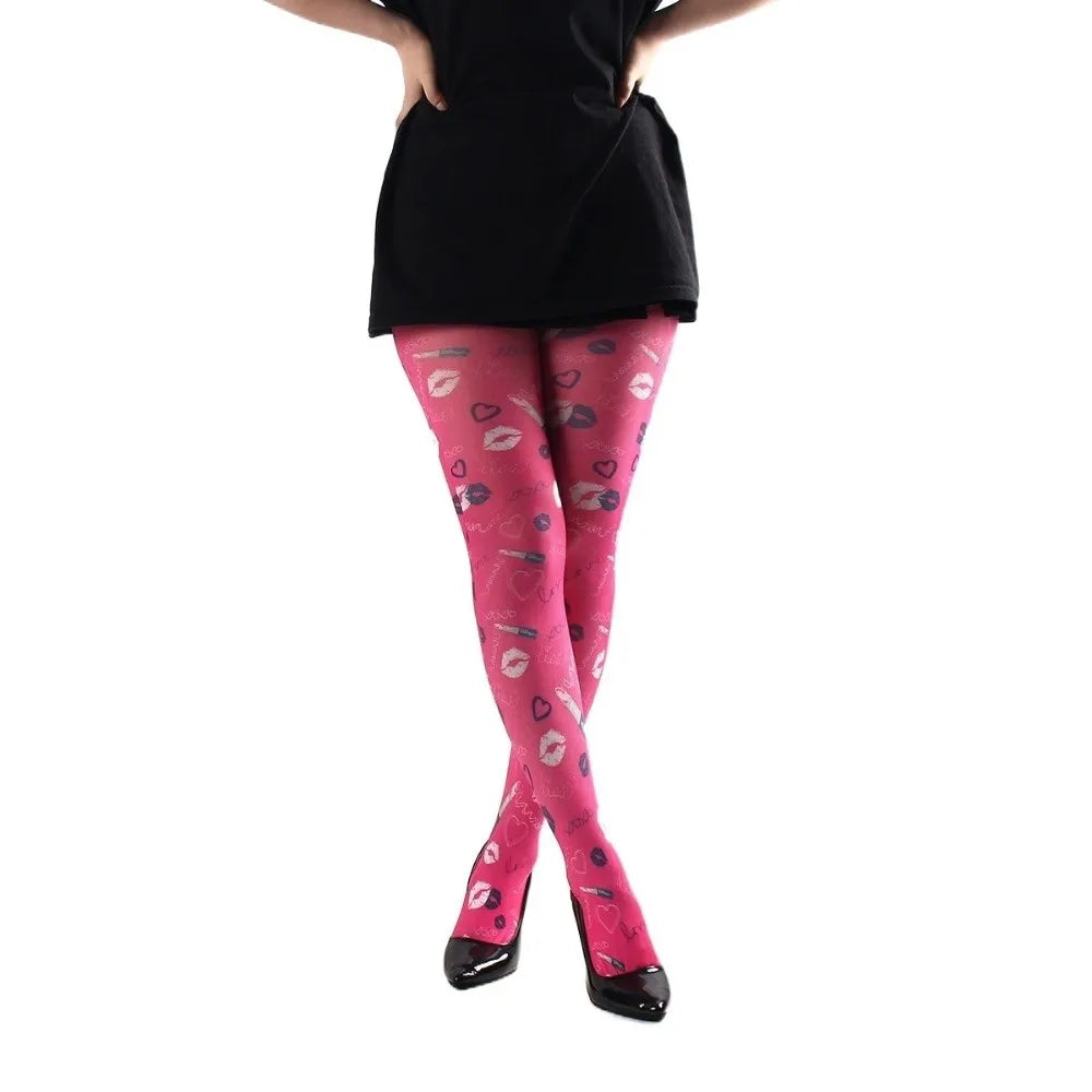 Fashion Classic Tartan Women's Pantyhose Red Purple Blue Semi-Opaque High Pantyhose Scottish Check Pattern Printed Tights