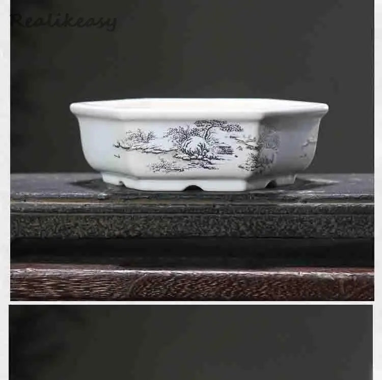 6Size Purple Sand Flower Pot Ceramic Bonsai Pot Handmade Succulent Flower Pot Chinese Landscape Flower Pot Home Decor LE302