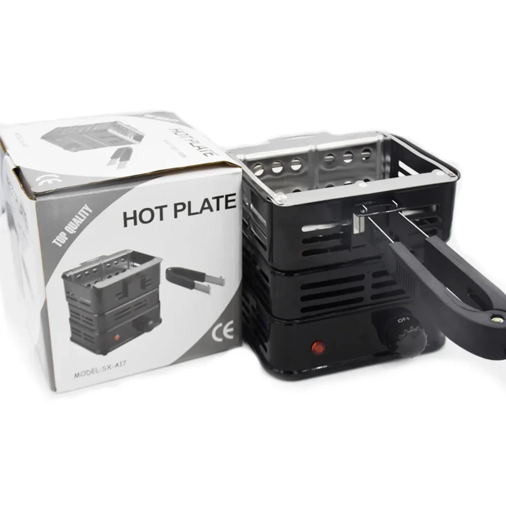 1000W Square Multipurpose Coal Burner Electric Charcoal Starter Shisha Hookah Stove with Detachable Handle Fast Burner