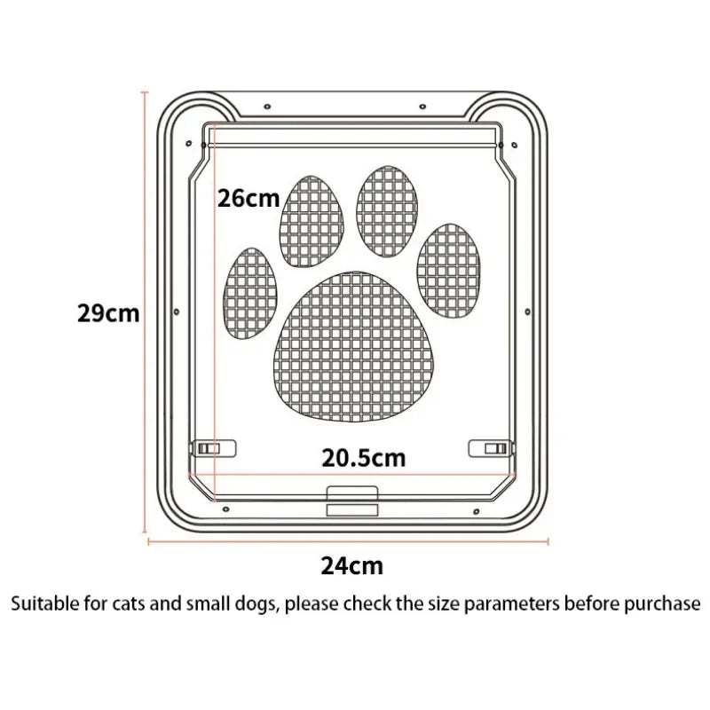 Pet Gate Cat Door Safe Lockable Magnetic Screen Outdoor Dogs Cats Window House Enter Freely Fashion Pretty Garden Easy Install