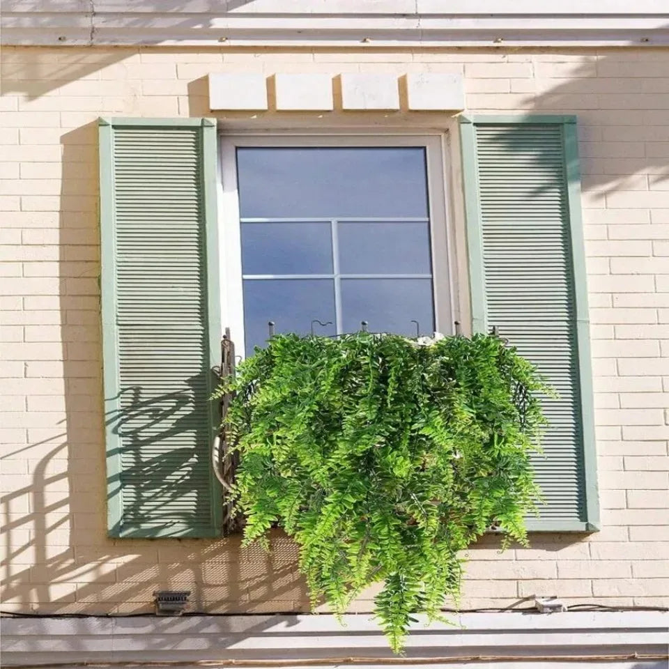 4pcs Persian Fern Leaves Artificial Plant Vine Home Garden Room Decor Hanging Fake Ivy Vine Grass Wedding Party Wall Home Decor