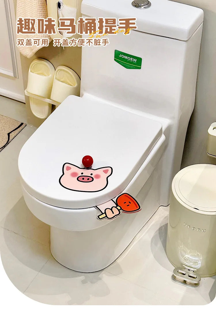 Portable Cartoon Toilet Lifter Tool No Touch Lid Handle Anti Dirty WC Accessories Bathroom Hygiene Helper No Punch Needed унитаз
