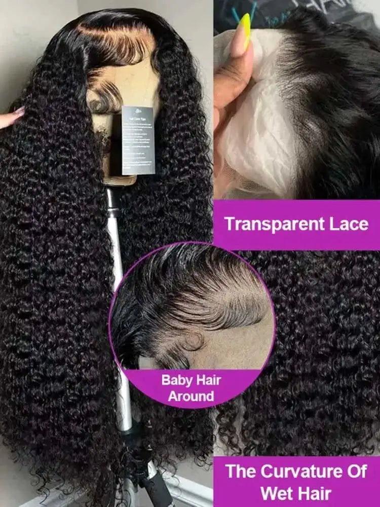 250% Density Curly Lace Front Wig, Pre-Plucked