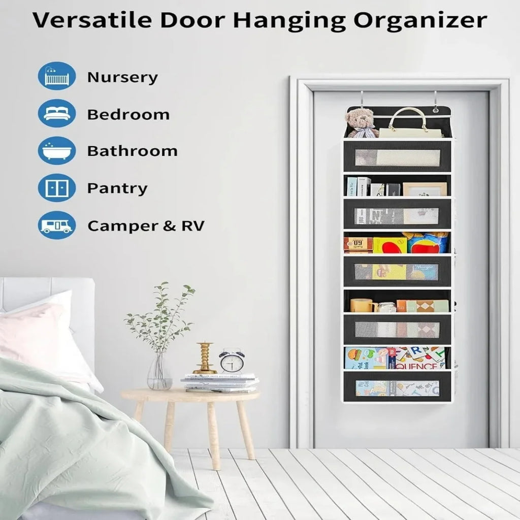  1pc Hanging Bag Storage Organizer Over Door Anti-Tilt Toy Storage Space Saving for Bedroom Bathroom Closet Home Organization