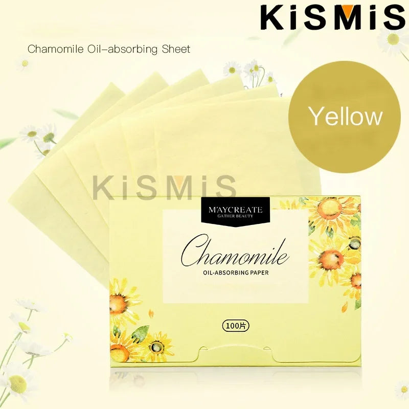 100 Sheets Oil Blotting Paper for Face Absorbs Excess Shine and Oil Portable Matte Facial Tissues for Oily Skin Care