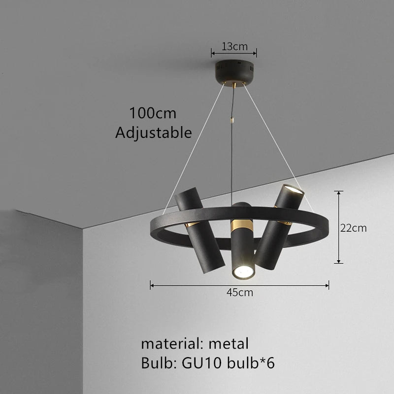 Modern Industrial Wind LED Chandelier for Table Living Dining Room Clothing Designer Home Decor Hanging Light lusters Fixture