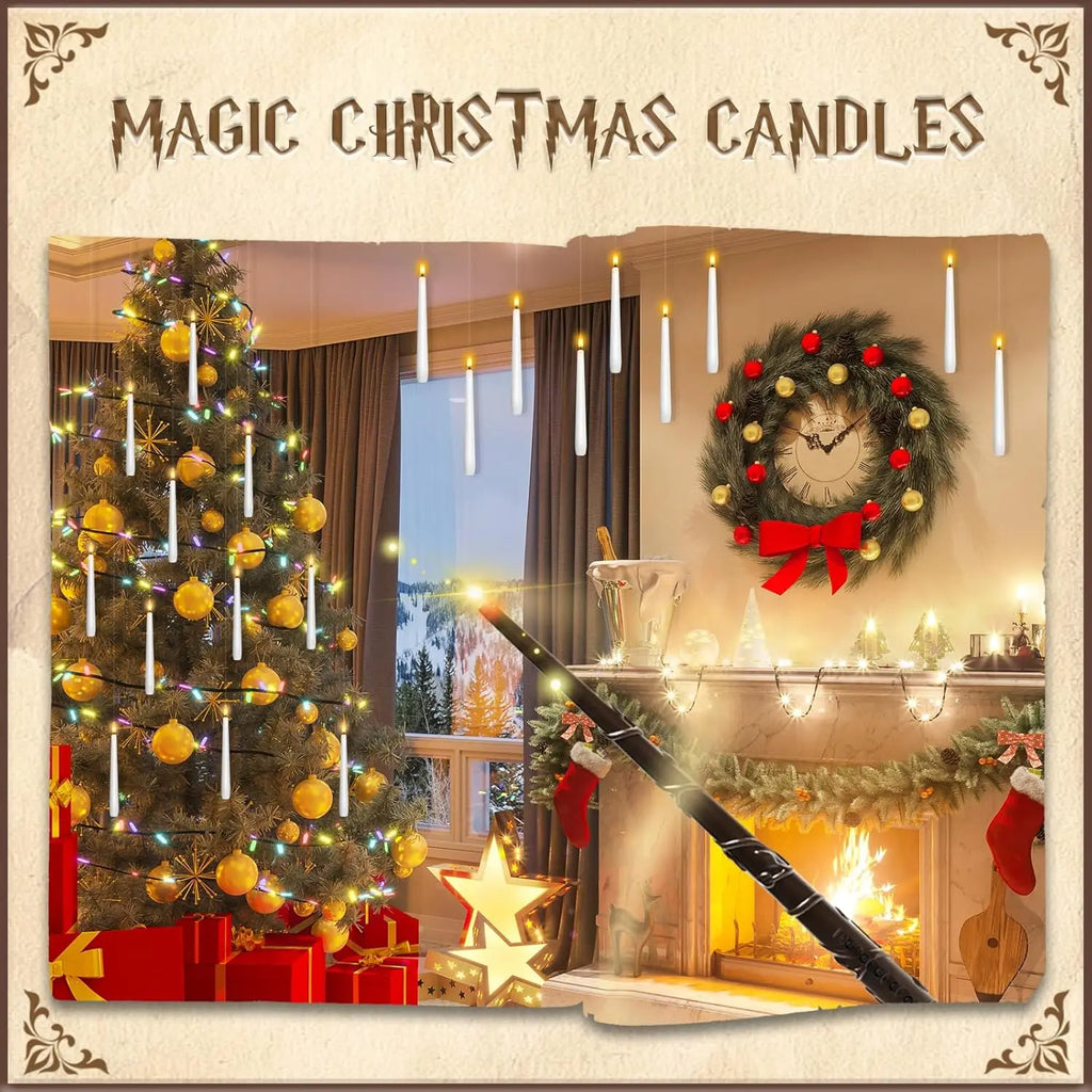 Halloween Decorations - Floating Candles with Wand - 12