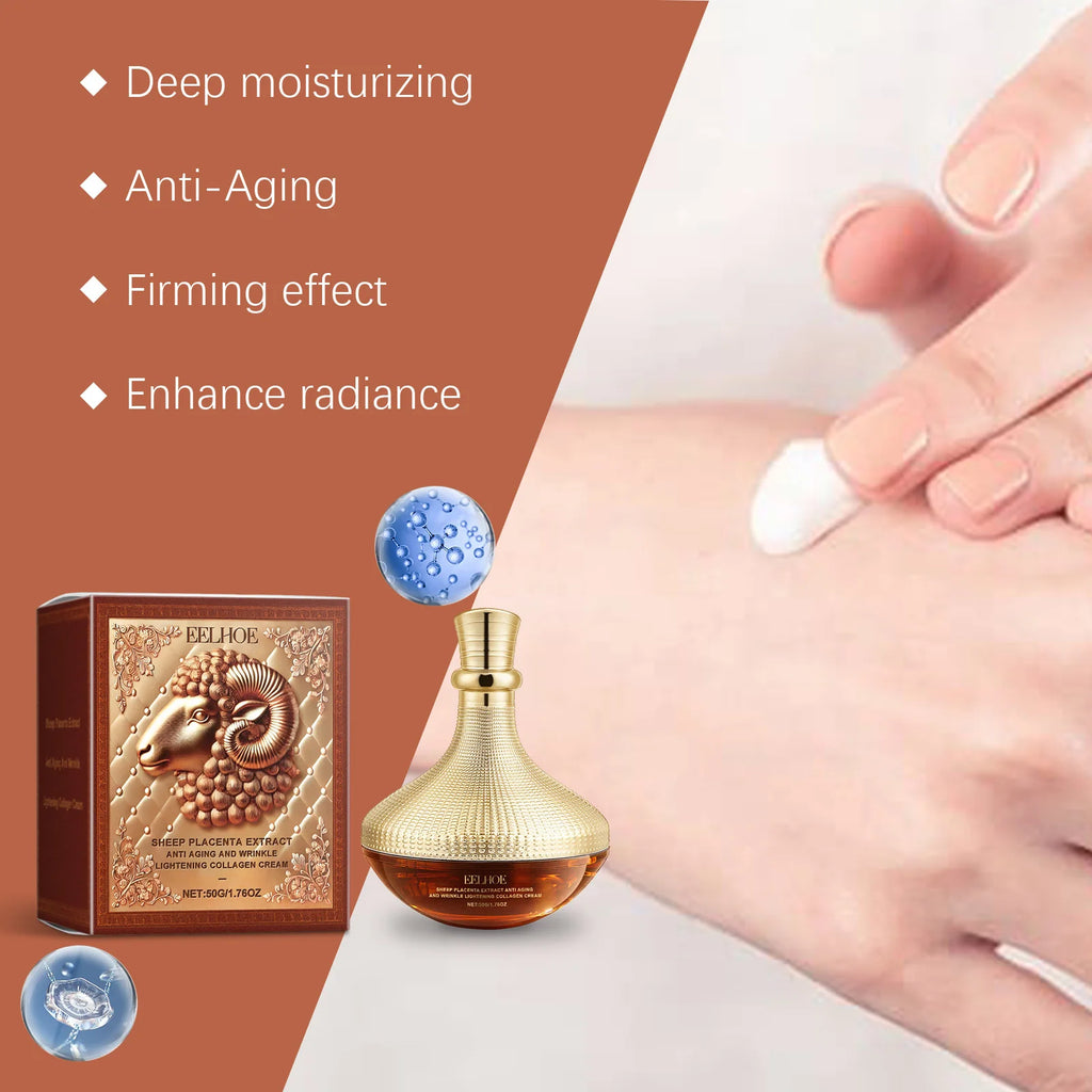 EELHOE Sheep Placenta Moisturizing Face Cream Facial Lift Skin Care Firming Soft Skin Moisture Replenishment Face Cream Skincare