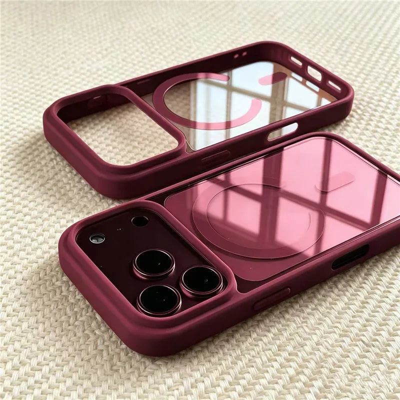Luxury For Magsafe Magnetic Phone Case for IPhone 18 17 16 15 14 13 12 11 Pro Max Plus Wireless Charge Transparent Back Cover