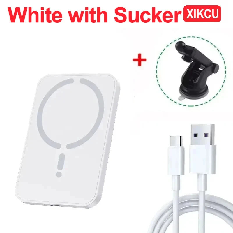 XIKCU 15W Magnetic Car Wireless Charger Sucker Car Fast Charging For Magsafe iPhone 16-12 Pro Max Air Vent Phone Holder Stand