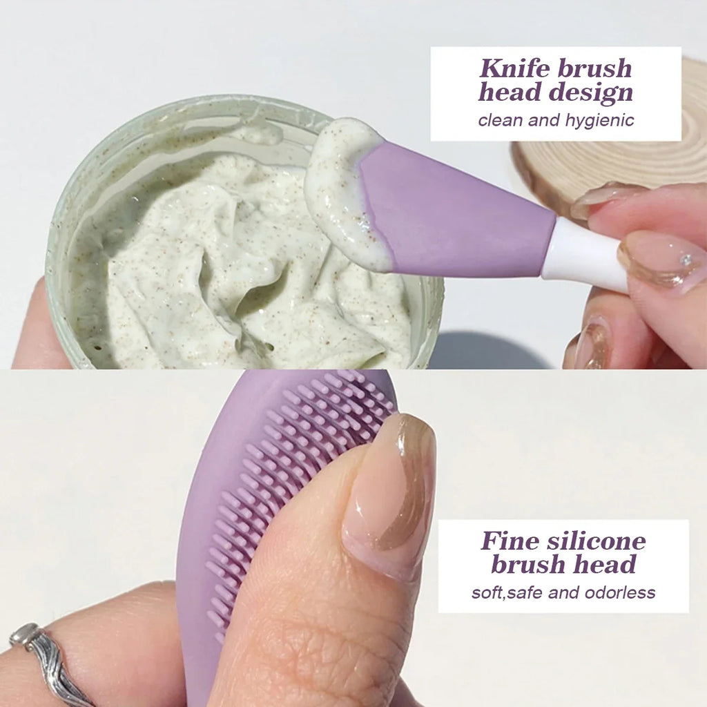 Silicone Facial Cleansing & Mask Brush 2 In1 Cleaning Tools Facial Skin Care Scrub Exfoliator Scrub Pore Blackhead Deep