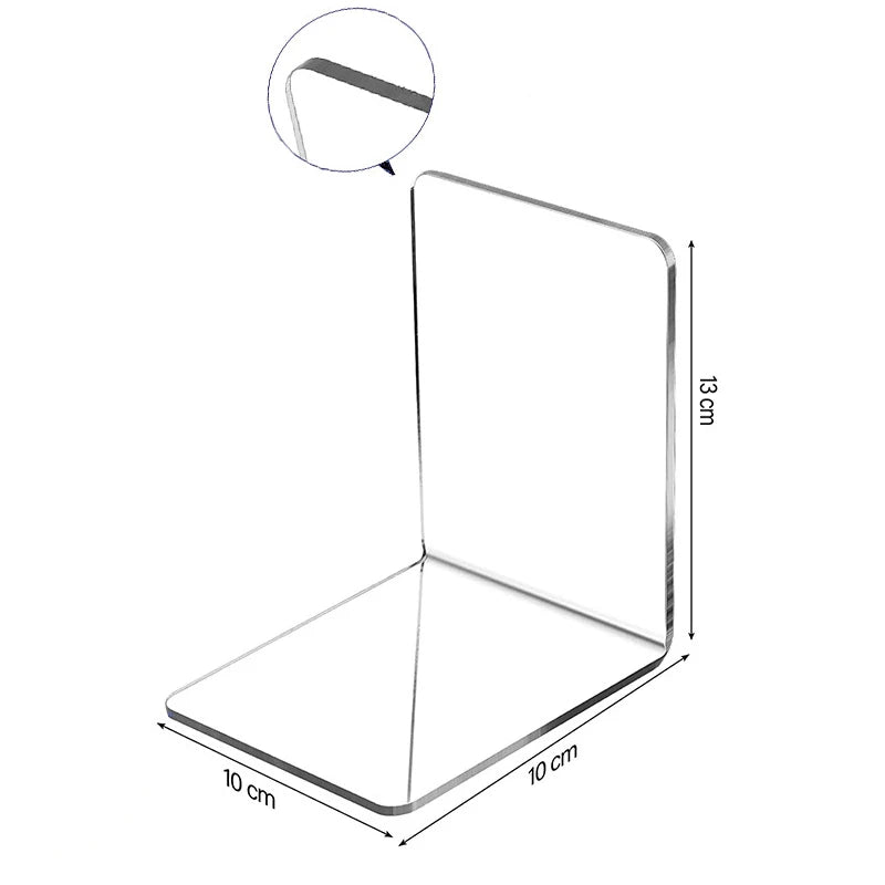 1pc  L-shaped Book Stand Simple Transparent Book Bezel Student Acrylic Desktop Fixed Book Stand Desk Organizer Bookends