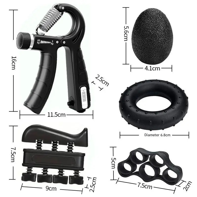Hand Grip Strengthener Kit Adjustable Counting Gripper Finger Trainer
