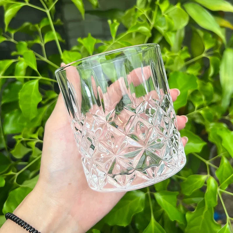 330ml Embossed Whiskey Cup Wine Glass European Style Party Home Bar Whiskey Wine Glass Drinkware Glass Foreign Wine Spirits Set