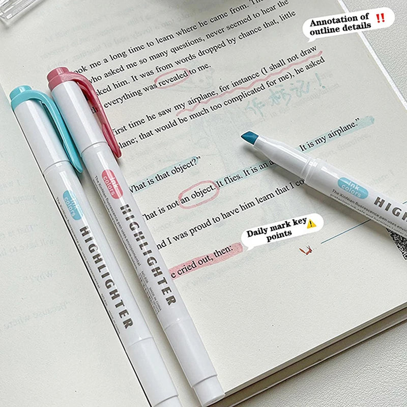 15 Colors Double Headed Highlighter Pen Set Fluorescent Drawing