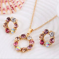 Gold Necklace Earrings Set Ladies Celebrity Simple Fashion Style