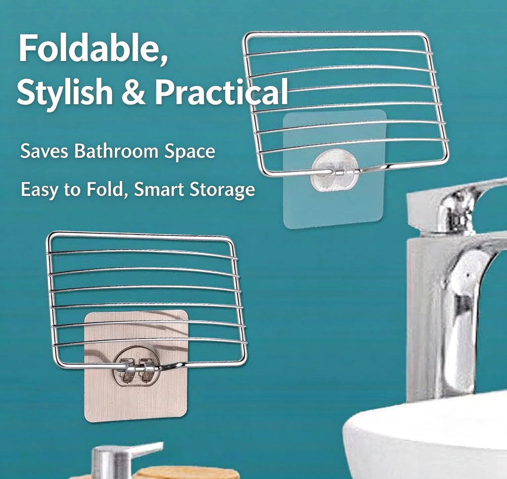 1pc Stainless Steel Soap Holder Wall Mount Drainage Soap
