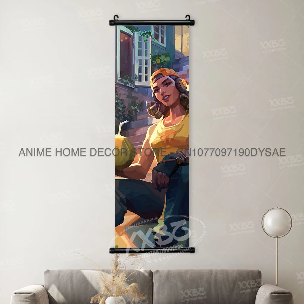 Valorant Posters Harbor Decorative Painting Astra Scrolls Picture Omen Home Decor Brimstone Home Decor Viper Wall Art Jett Mural