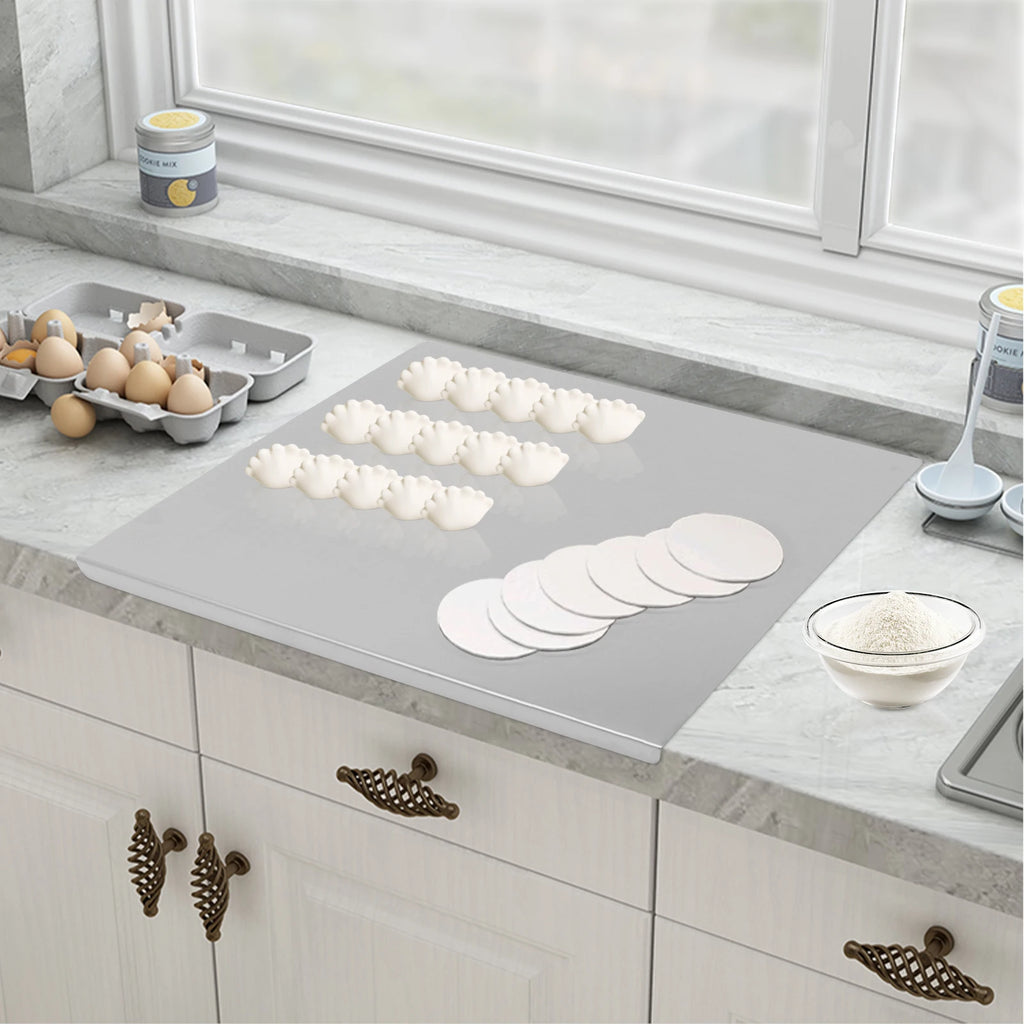 60x50cm Stainless Steel Chopping Board with L-Shaped Folded Edge